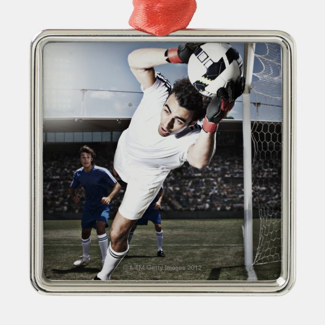 Anziehender Fußball des Fußball-Tormanns Ornament Aus Metall (Vorne)