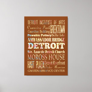 Anziehungskräfte u. berühmte Orte von Detroit, Leinwanddruck