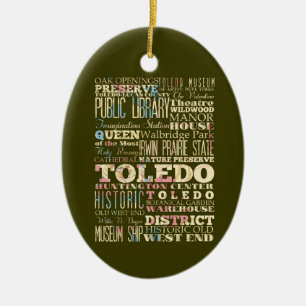 Anziehungskräfte u. berühmte Orte von Toledo, Oh Keramik Ornament