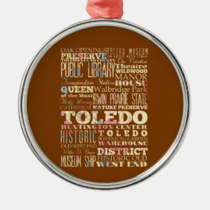 Anziehungskräfte u. berühmte Orte von Toledo, Oh Silbernes Ornament