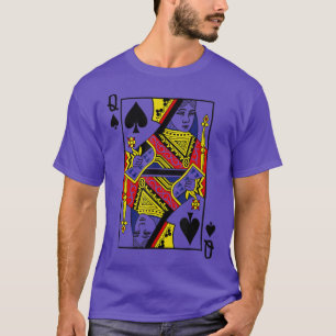 Anzug der Königin der Spadenkarte Halloween Poker T-Shirt