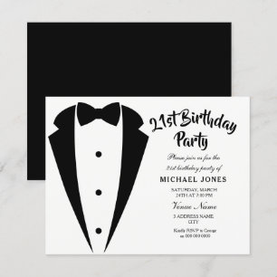 Anzug & Krawatte 21. Geburtstag Party Einladung