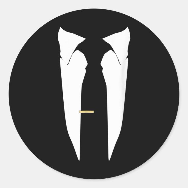 Anzug Krawatte Wedding Tuxedo Prom Bachelor Zeremo Runder Aufkleber (Vorderseite)