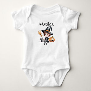 Anzug mit individualisierbarem Hexenkind - Hallowe Baby Strampler