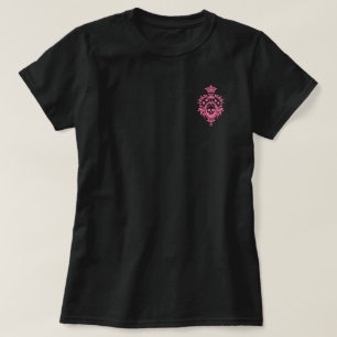 Anzug mit rosa Skull und rosa Karten Wappen T - Sh T-Shirt
