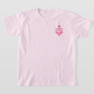 Anzug mit rosa Skull und rosa Karten Wappen T - Sh T-Shirt