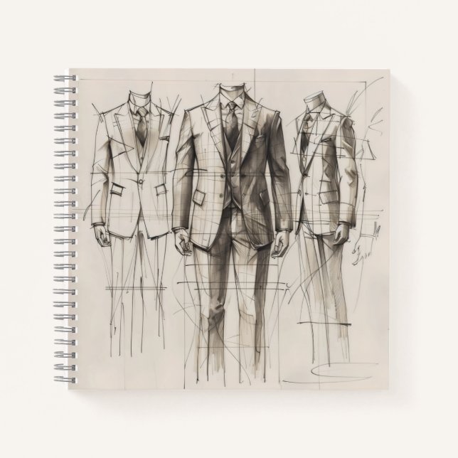 Anzug-Modekizze Notizbuch (Vorderseite)