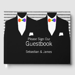 Anzug Rainbow Bow Krawatte Gay Wedding Custom Gästebuch