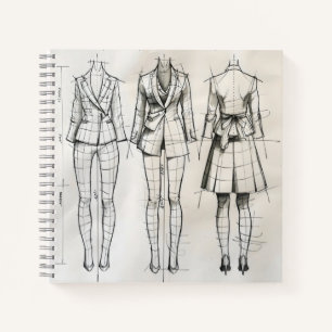 Anzug Sketch Notizbuch