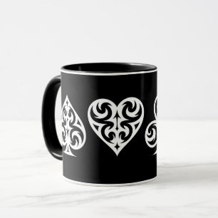Anzug-Symbole für Karten spielen Tasse