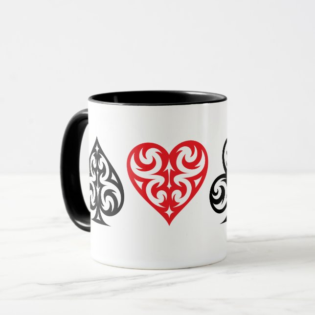 Anzug-Symbole für Karten spielen Tasse (Vorderseite Links)