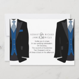 Anzug und Blue Krawatte Gay Wedding Ankündigung