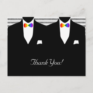 Anzug und Bow Krawatte (Rainbow) Vielen Dank Postkarte