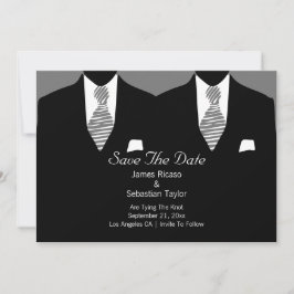 Anzug und Krawatte Gay Save the Date Hochzeit