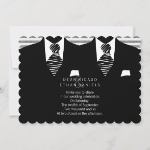 Anzug und Krawatte Gay Wedding Einladung