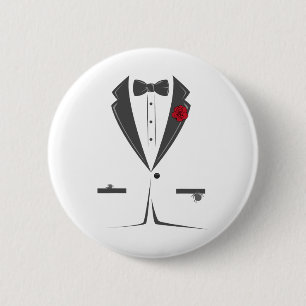 Anzug und Krawatte Tuxedo Bowtie Kostüm Easy Hallo Button