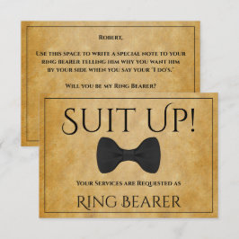 Anzug Up Be My Ring Bearer Imitats Perchcard Karte