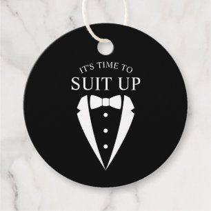 "ANZUG UP" Black Tuxedo Anzug Trauzeuge Vorschlag Geschenkanhänger