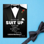 Anzug Up Trauzeuge Tuxedo Einladung<br><div class="desc">Moderner Black Tuxedo Bow Krawatte Anzug Up Werden Sie mein Trauzeuge Anfrage</div>