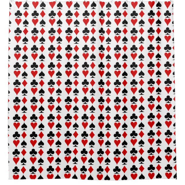 Anzug von Black Red Gamling Cards Duschvorhang (Vorderseite)