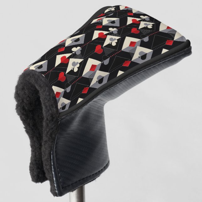 Anzug von Spielkarten im Poker. Golf Headcover (3/4 Vorderseite)