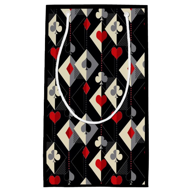 Anzug von Spielkarten im Poker. Kleine Geschenktüte (Vorderseite)