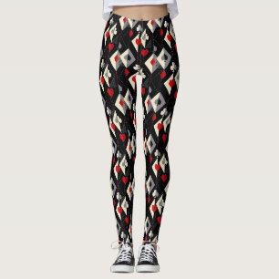 Anzug von Spielkarten im Poker. Leggings