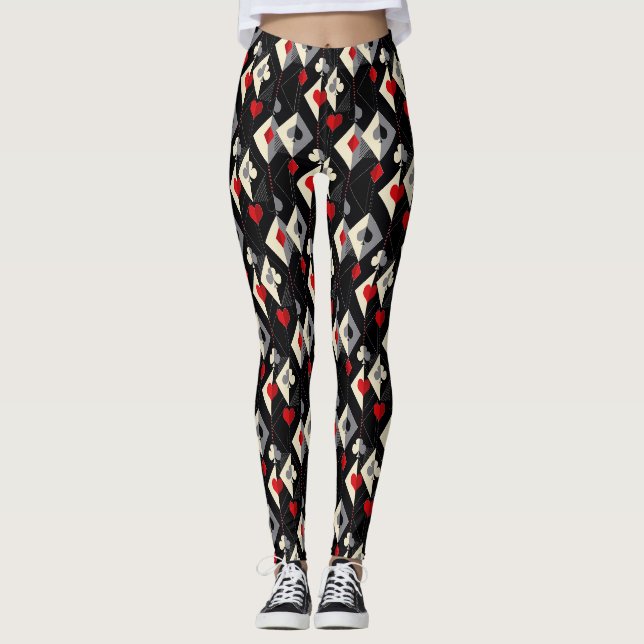 Anzug von Spielkarten im Poker. Leggings (Vorderseite)