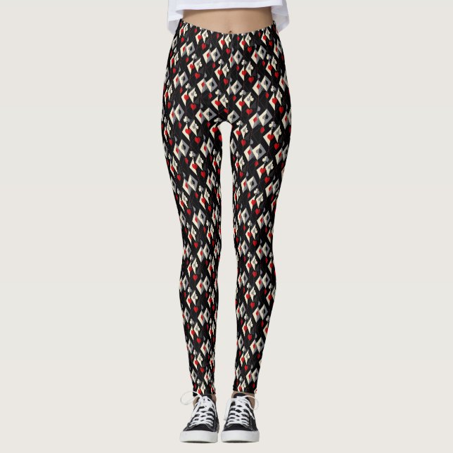 Anzug von Spielkarten im Poker. Leggings (Vorderseite)