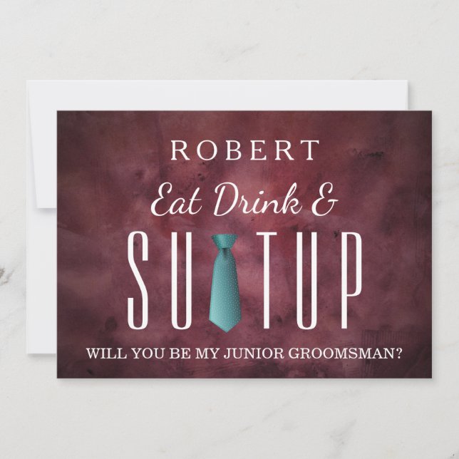 Anzug wird mein Trauzeuge sein Einladung (Vorderseite)