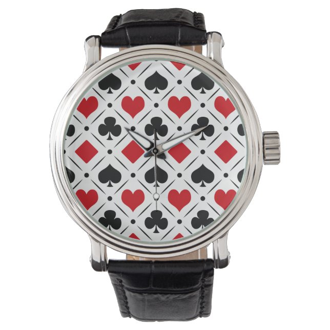 Anzüge auf Karten Armbanduhr (Vorderseite)