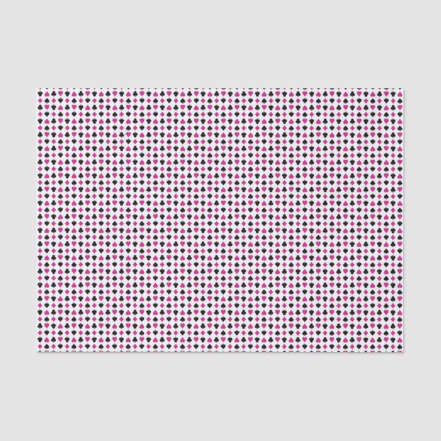 Anzüge auf Karten rosa und schwarz Seidenpapier (Vorderseite)
