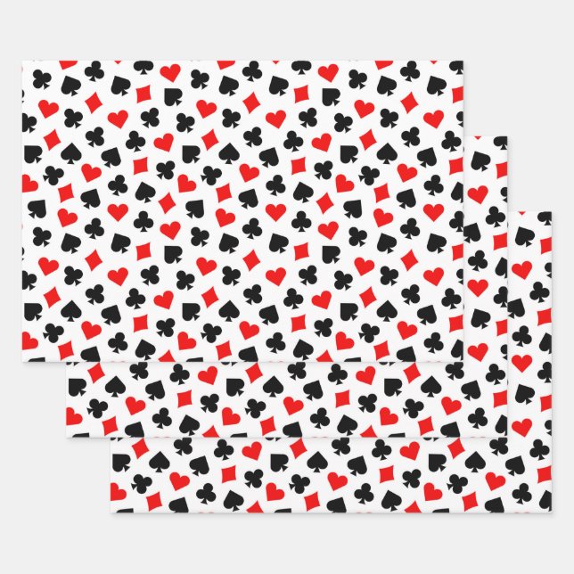 Anzüge der Black Red and White Casino Card Geschenkpapier Set (Set)