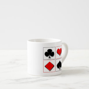 Anzüge der Spielkarte 3D Espressotasse