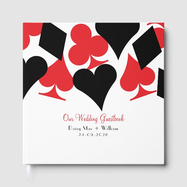 Anzüge Las Vegas Wedding mit Roter und Schwarzer K Gästebuch (Vorderseite)
