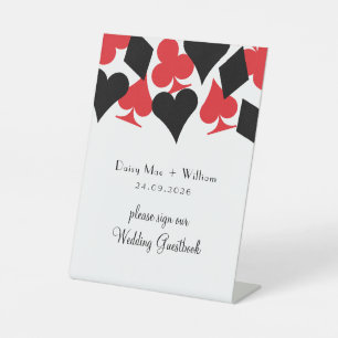 Anzüge Las Vegas Wedding mit Roter und Schwarzer K Sockelschild