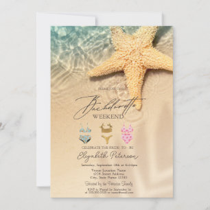 Anzüge Seastar Beach Junggeselinnen-Abschied Einladung