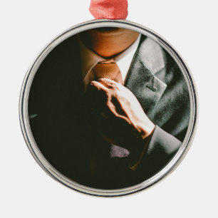 Anzugsgeschäftsmann-Krawatten-Schatteneffekt Silbernes Ornament