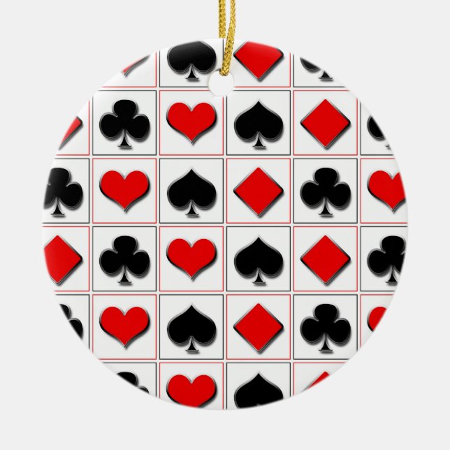 Anzugsmuster der Spielkarte 3D Keramik Ornament (Vorne)