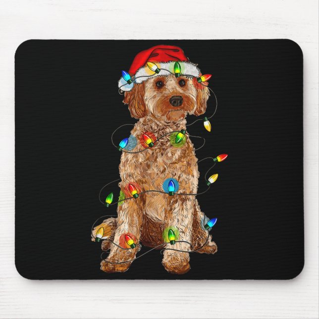 Ao Christmas Tree Light Pajama Dog Lover Xmas Funn Mousepad (Vorne)