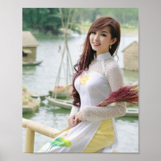 Ao Dai Traditional Vietnam Poster