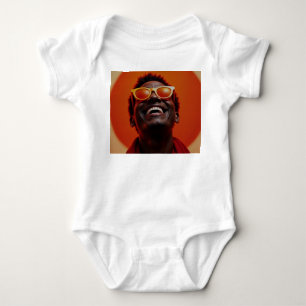 áo thun ngligAni đàn ông đeo kính Baby Strampler