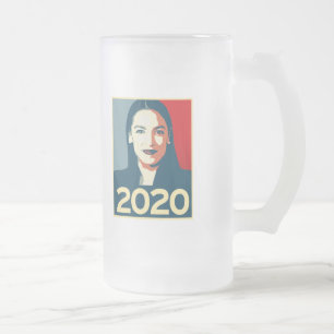 AOC 2020 Propaganda Mattglas Bierglas