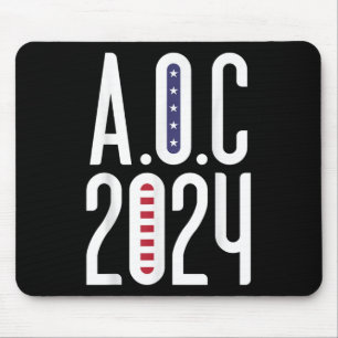 Aoc 2024 - Alexandria Ocasio-cortez American Flag Mousepad