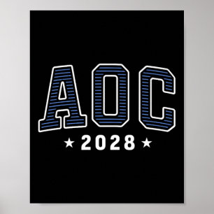 AOC 2028 Einfache Preppy Varsity Premium Poster