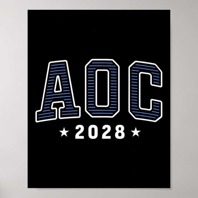 AOC 2028 Einfache Preppy Varsity Premium Poster (Vorne)