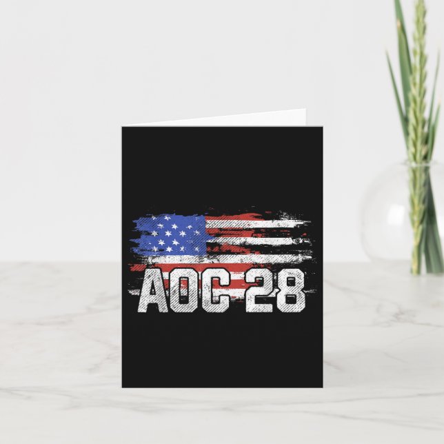Aoc 2028 Präsident erschüttert US-Flagge Karte (Vorderseite)