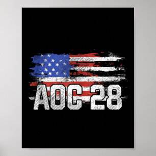 AOC 2028 Präsident gestürzt US-Flagge Top Poster