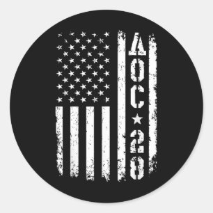 Aoc 2028 US-Flagge Runder Aufkleber