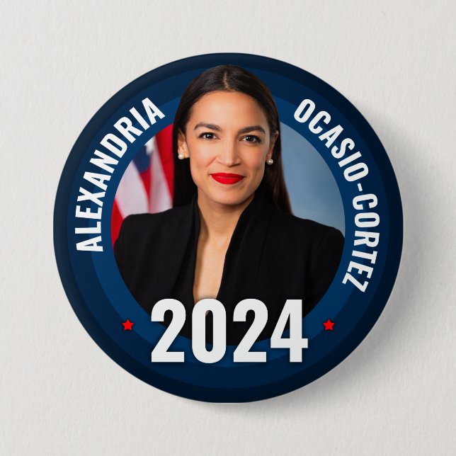 AOC - Alexandria Ocasio-Cortez 2024 Button (Vorderseite)